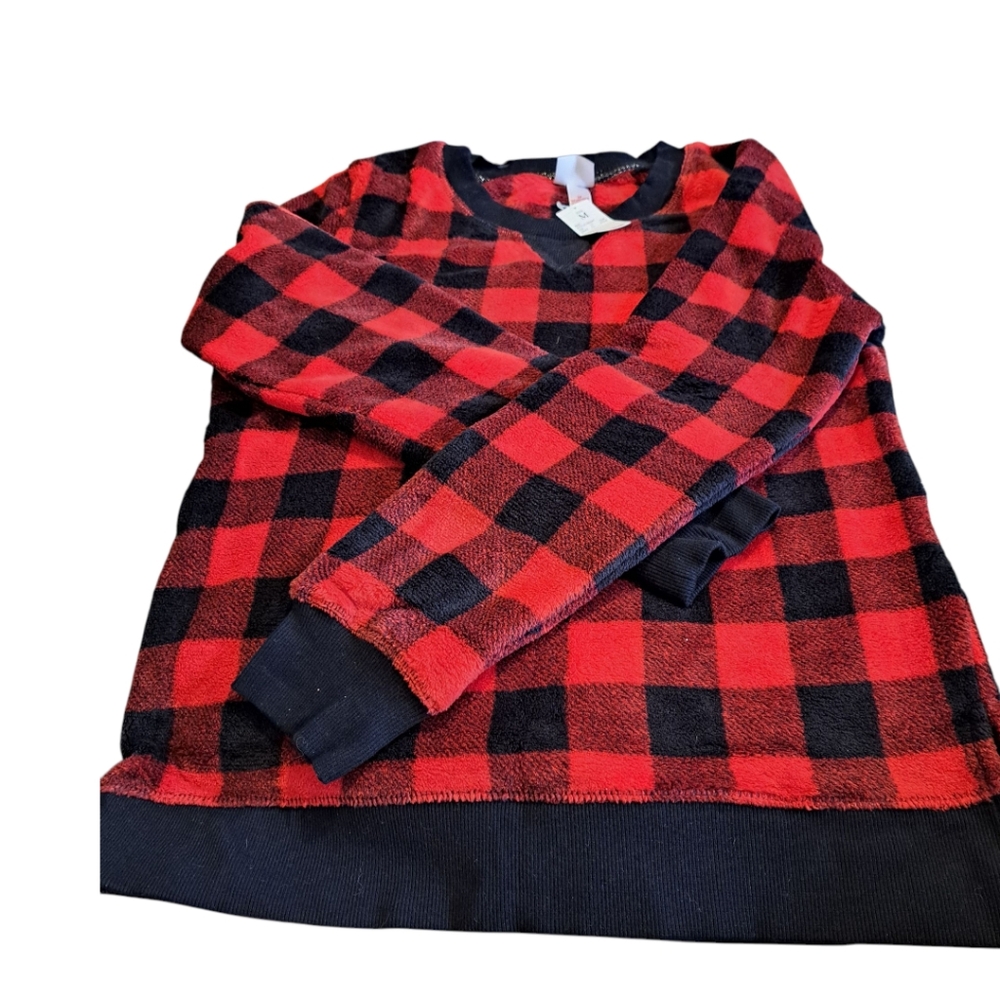 Wondershop Red and Black Checkered Pullover Top, Thick and Warm, Women M